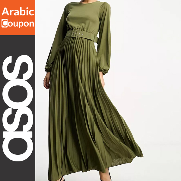 ASOS maxi dress in khaki color