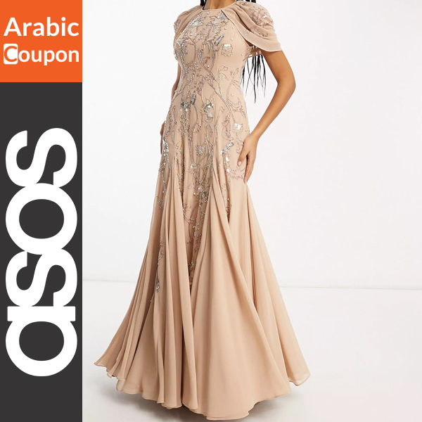 ASOS maxi dress in light pink color