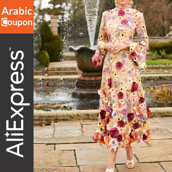 Eid dress embroidered with flowers