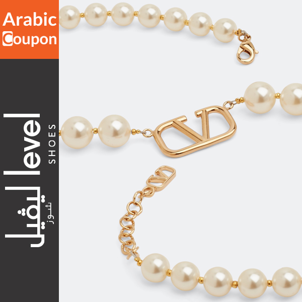 Valentino Garavani VLogo Signature pearl necklace for Women - White in KSA  | Level Shoes